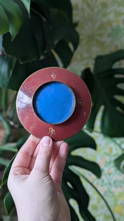 plant/19th century Chinese cloisonne dragon plate-1-thumbnail