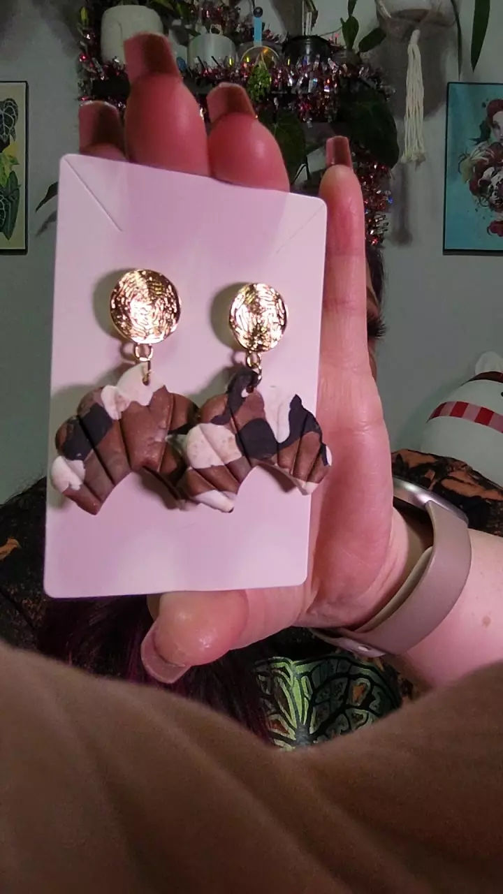 plant/FAN EARRINGS "LAST SEASON DEAL"-0