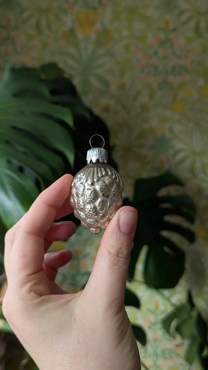 plant/vintage mercury glass ornament, made in West Germany-1