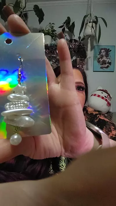 plant/WHITE PEARL CHRISTMAS TREE EARRINGS-0-thumbnail