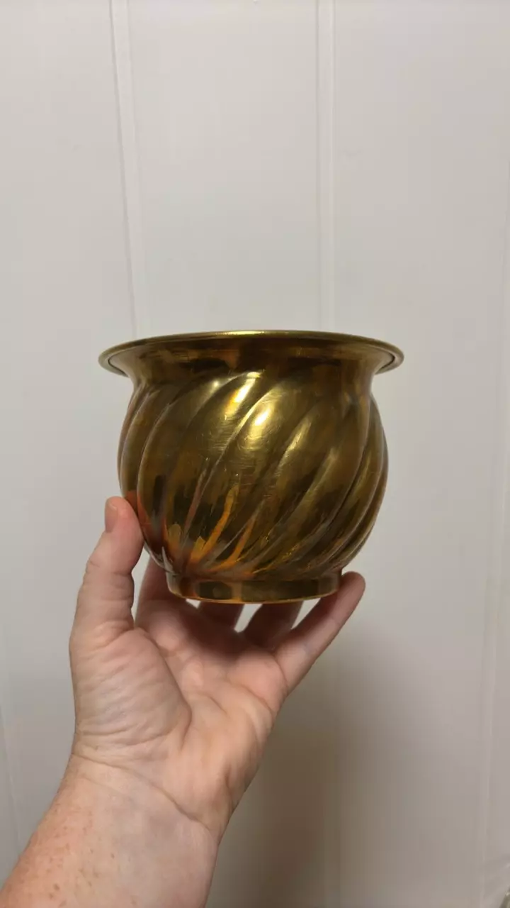 plant/vintage brass planter-0