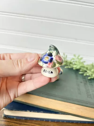 plant/Hand painted ceramic mushrooms (set of 3)-1-thumbnail