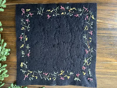 plant/Hand-stitched wool appliqué quilt block with spools pattern-3-thumbnail