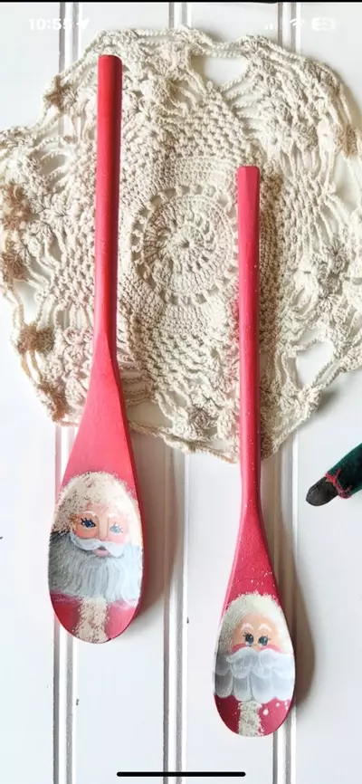 plant/Hand painted Santa spoons-0-thumbnail