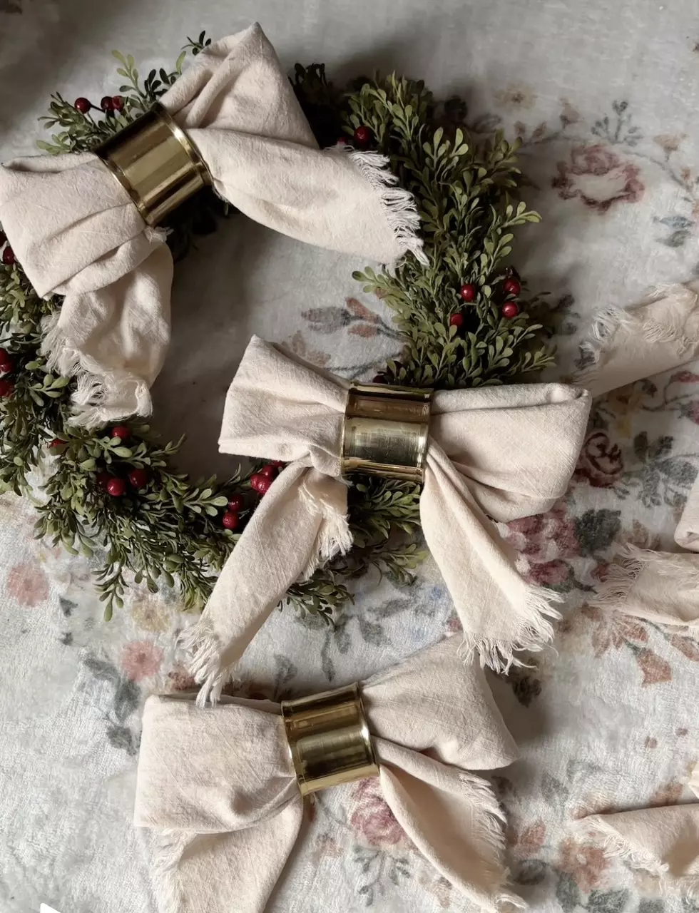 plant/Vintage 6pc brass napkin rings (napkins not included)-0