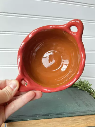 plant/Hand painted floral pottery bowl-2-thumbnail