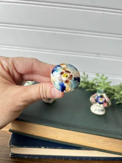 plant/Hand painted ceramic mushrooms (set of 3)-5-thumbnail