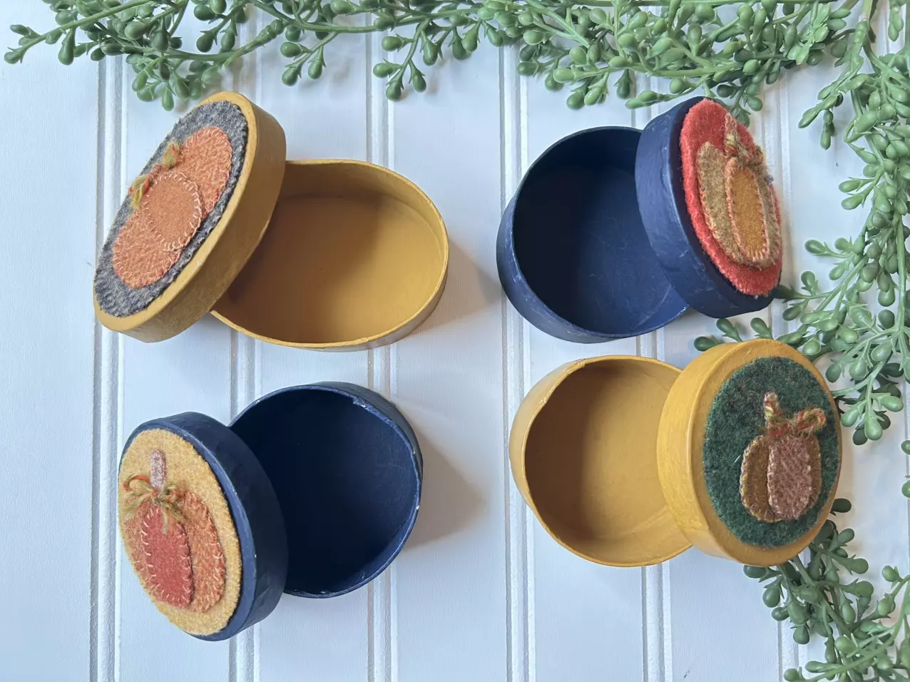 plant/Handmade pumpkin boxes (set of 4)-2