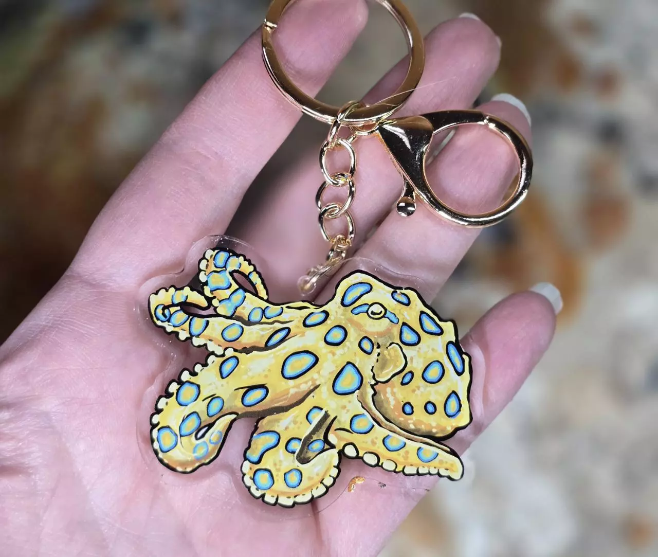 plant/Blue Ring Octopus Keychain-1