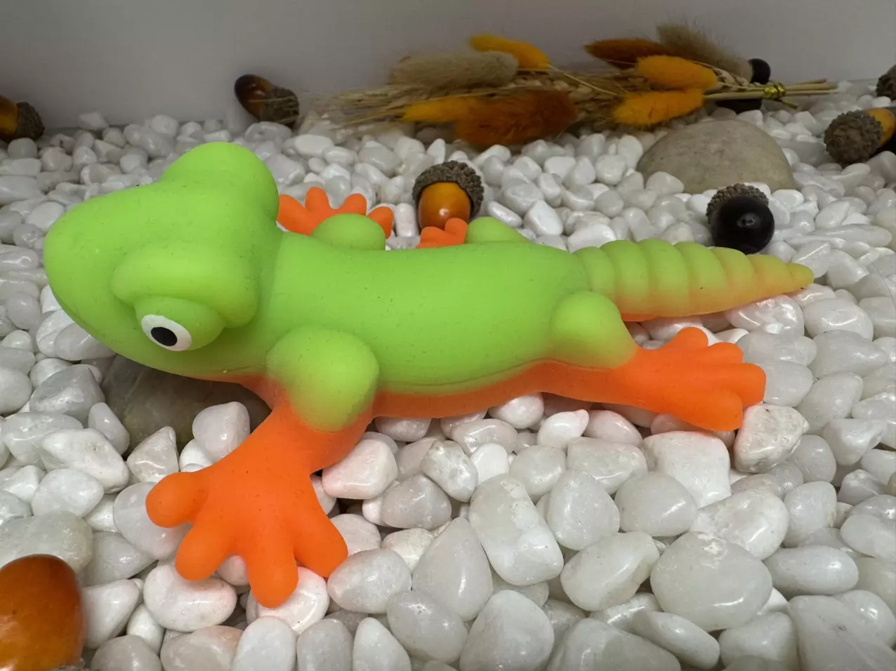 plant/Squishy, jiggly - gecko - green/orange stress relieve toy-2