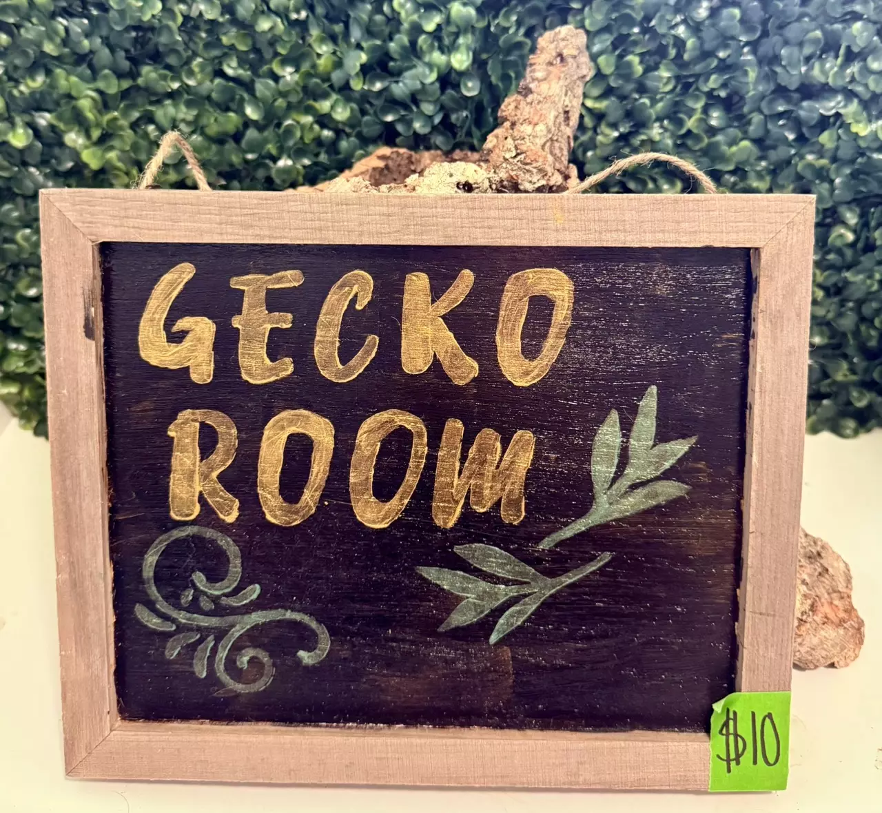 plant/Gecko Room Hand Painted Sign-0