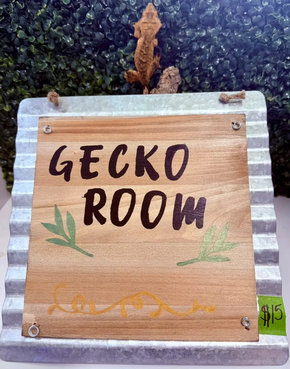 plant/Gecko Room Hand Painted Sign-0