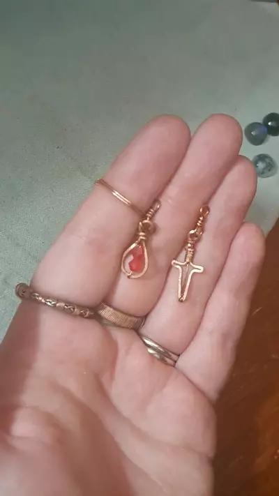 plant/Dagger 🩸 copper earrings-0-thumbnail