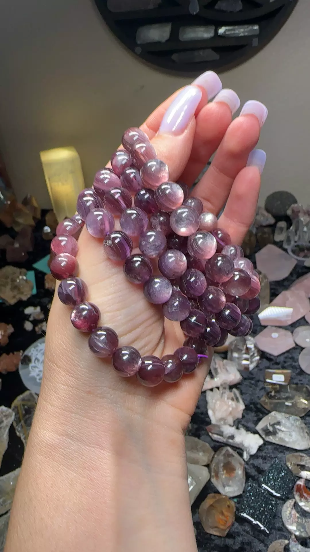 plant/Gem lepidolite bracelet-0