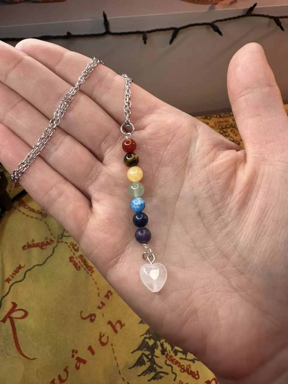 plant/Pride/chakra necklace w/ CQ heart-0