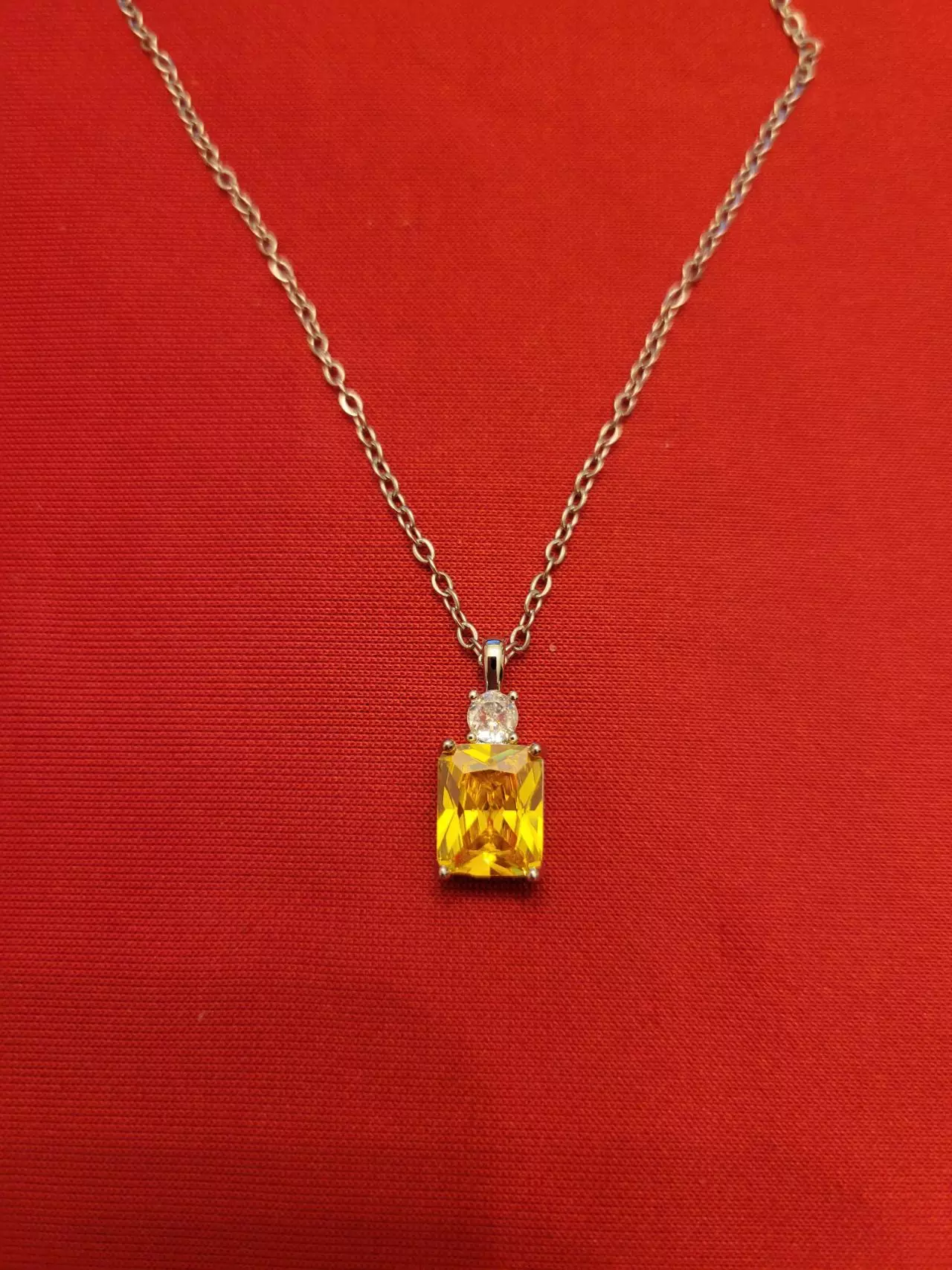 plant/Fashion Yellow CZ necklace-0