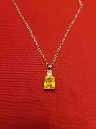 plant/Fashion Yellow CZ necklace-0-thumbnail