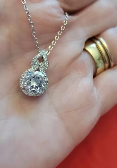 plant/Beautiful fashion CZ and stainless chain necklace-2-thumbnail