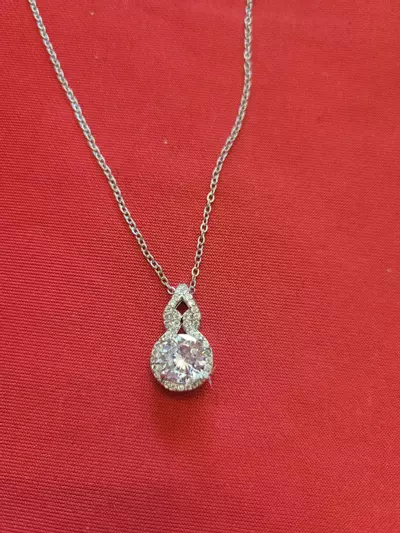 plant/Beautiful fashion CZ and stainless chain necklace-0-thumbnail