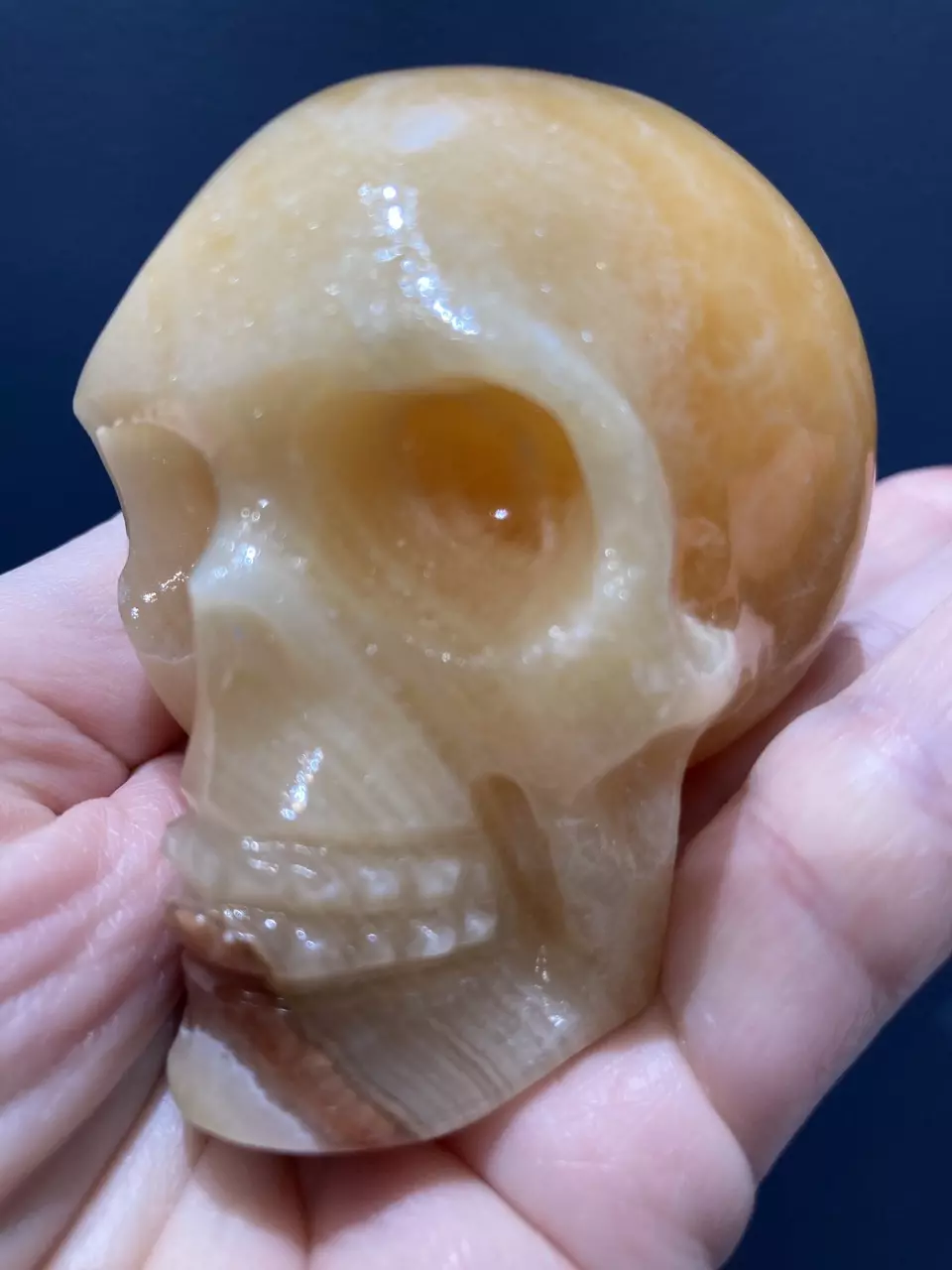 Cream and Orange Onyx skulls