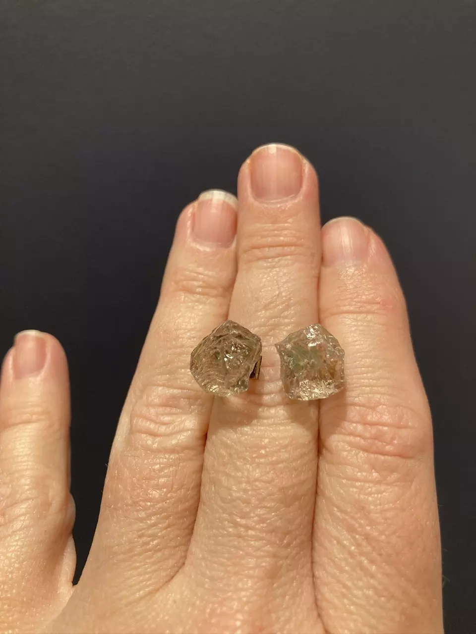 plant/Clear quartz free form adjustable ring - intuitively chosen-0