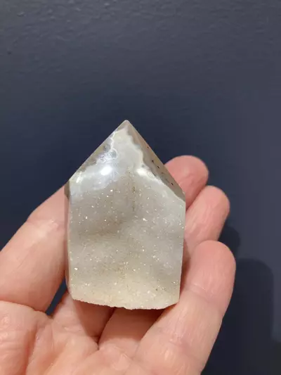 plant/Small tan agate w/ white druzy tower-0-thumbnail