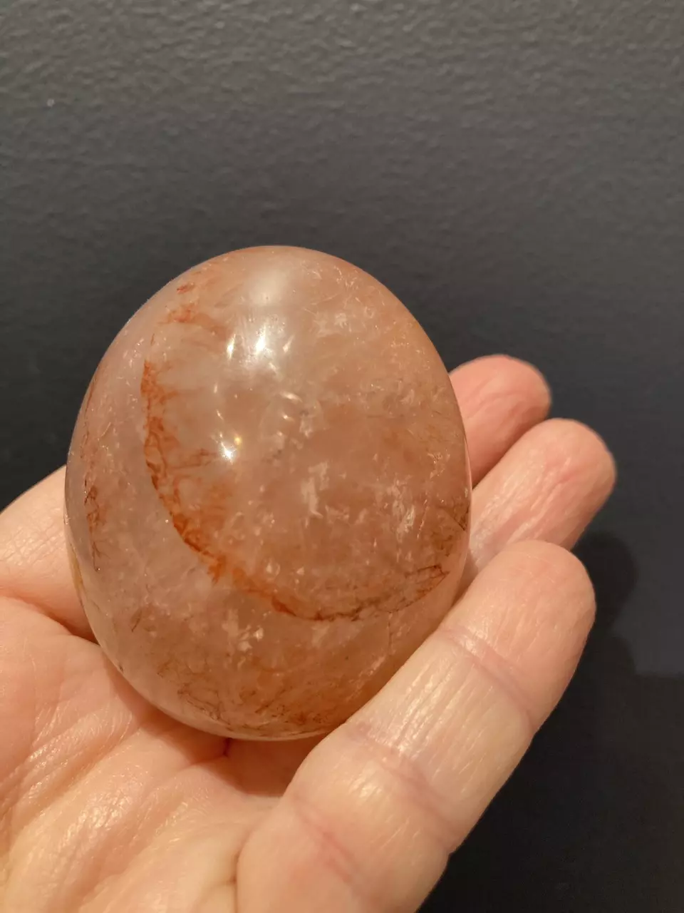 Fire Quartz palm stone - Intuitively Chosen