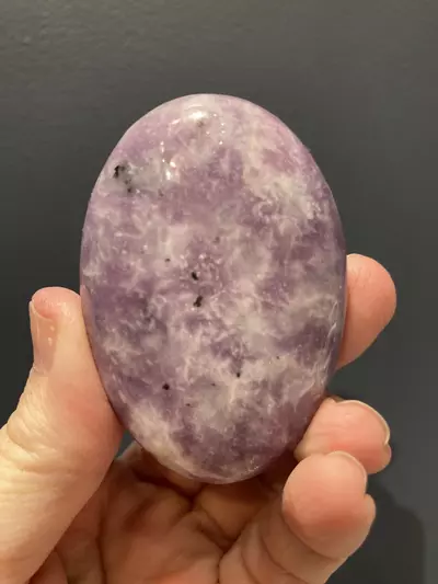 plant/Lepidolite palm stone - intuitively chosen-0-thumbnail