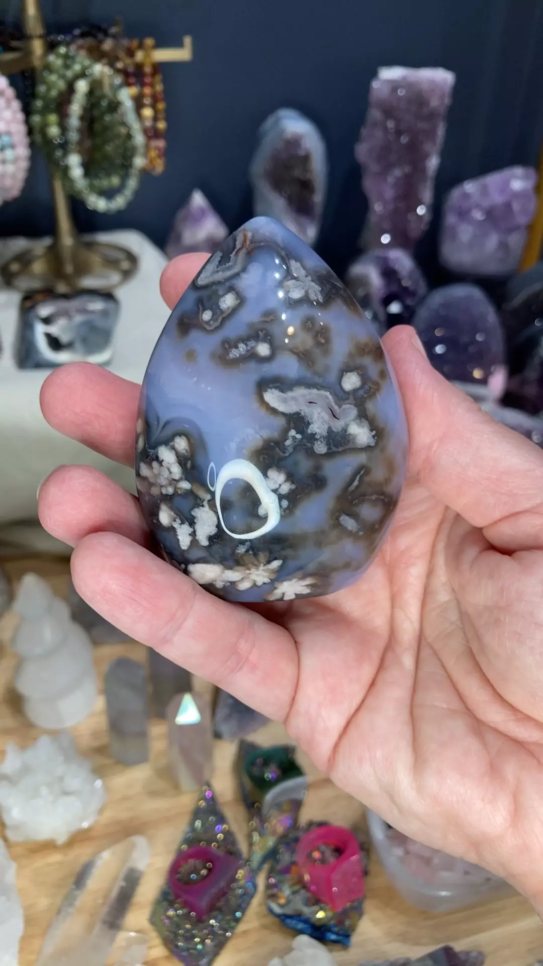 plant/Dyed flower agate flame-0