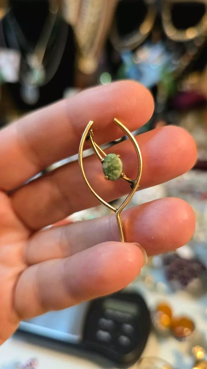 plant/Gold filled Wish Bonne Brooche Pin 12K-0