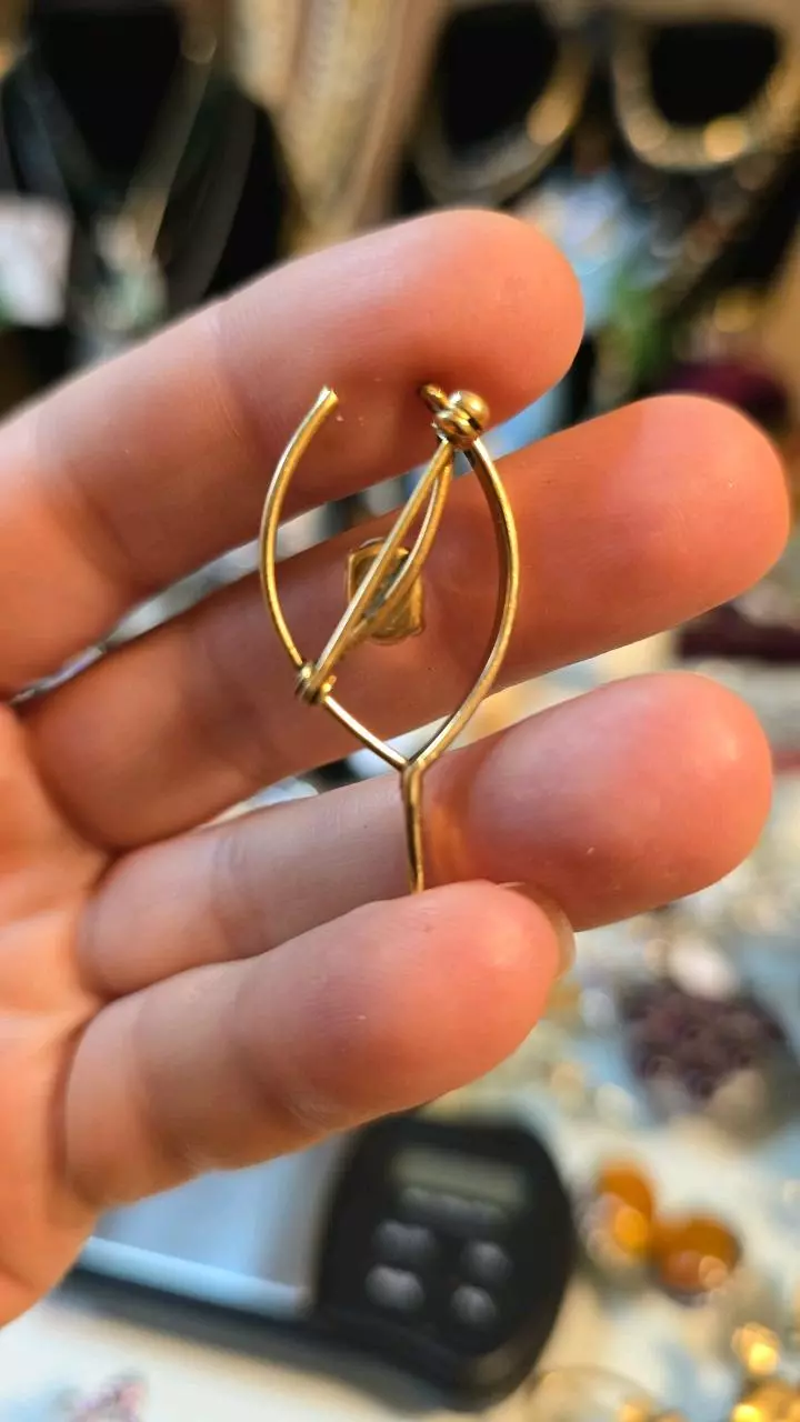 plant/Gold filled Wish Bonne Brooche Pin 12K-1