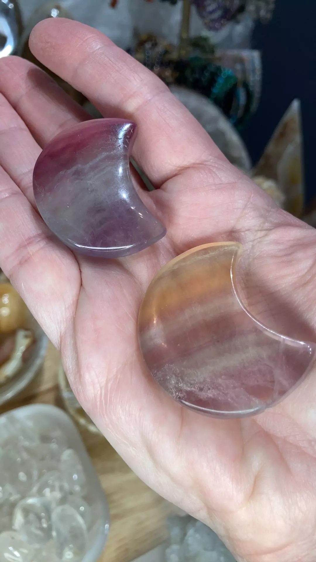 plant/One Fluorite moon- purple orange clear and stripe options-0