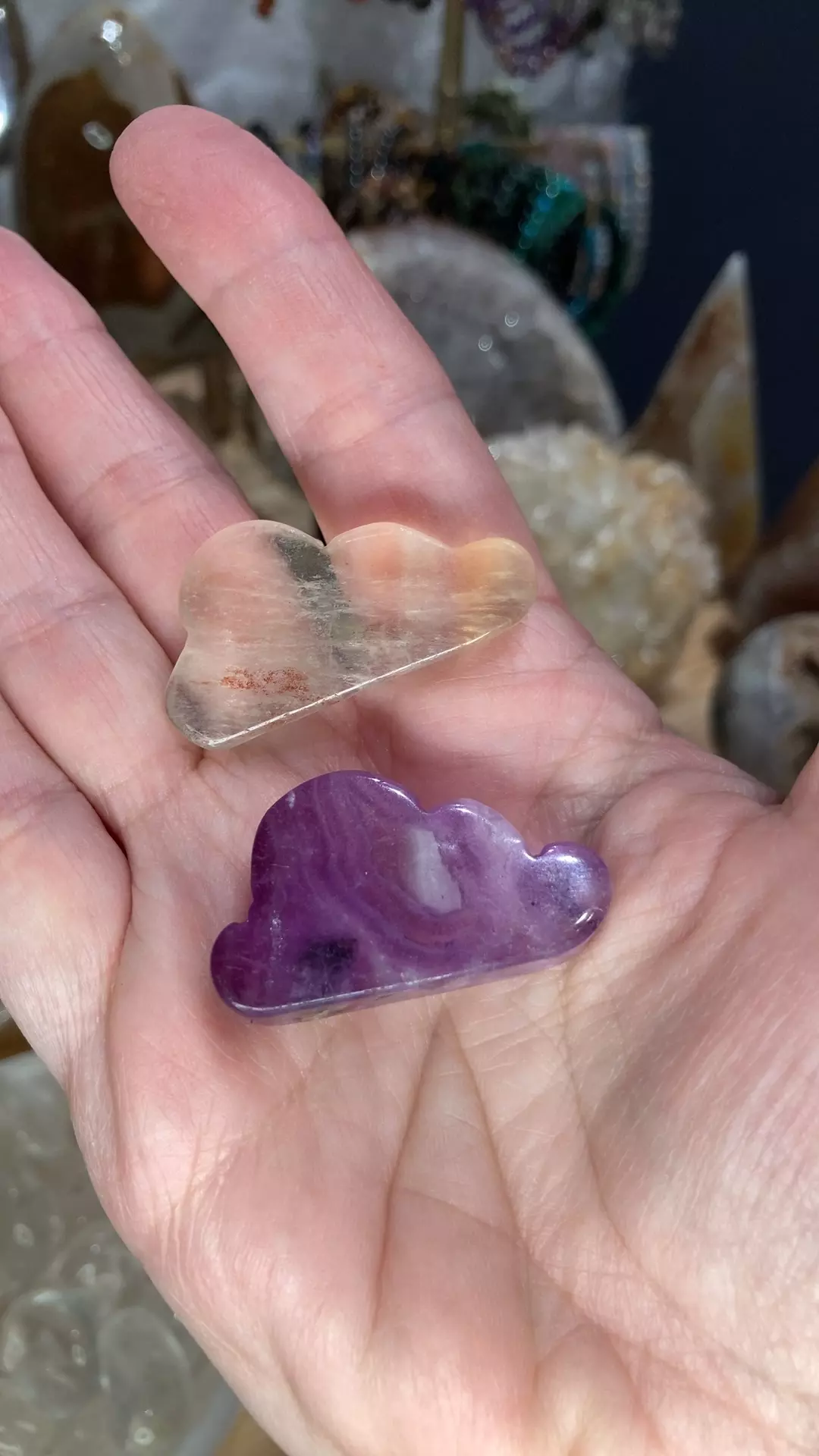 plant/One Fluorite cloud - purple, green, orange, clear and stripe variations-0