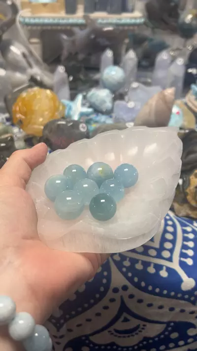 plant/$12| Aquamarine mini sphere (one)  intuitive pick-0-thumbnail