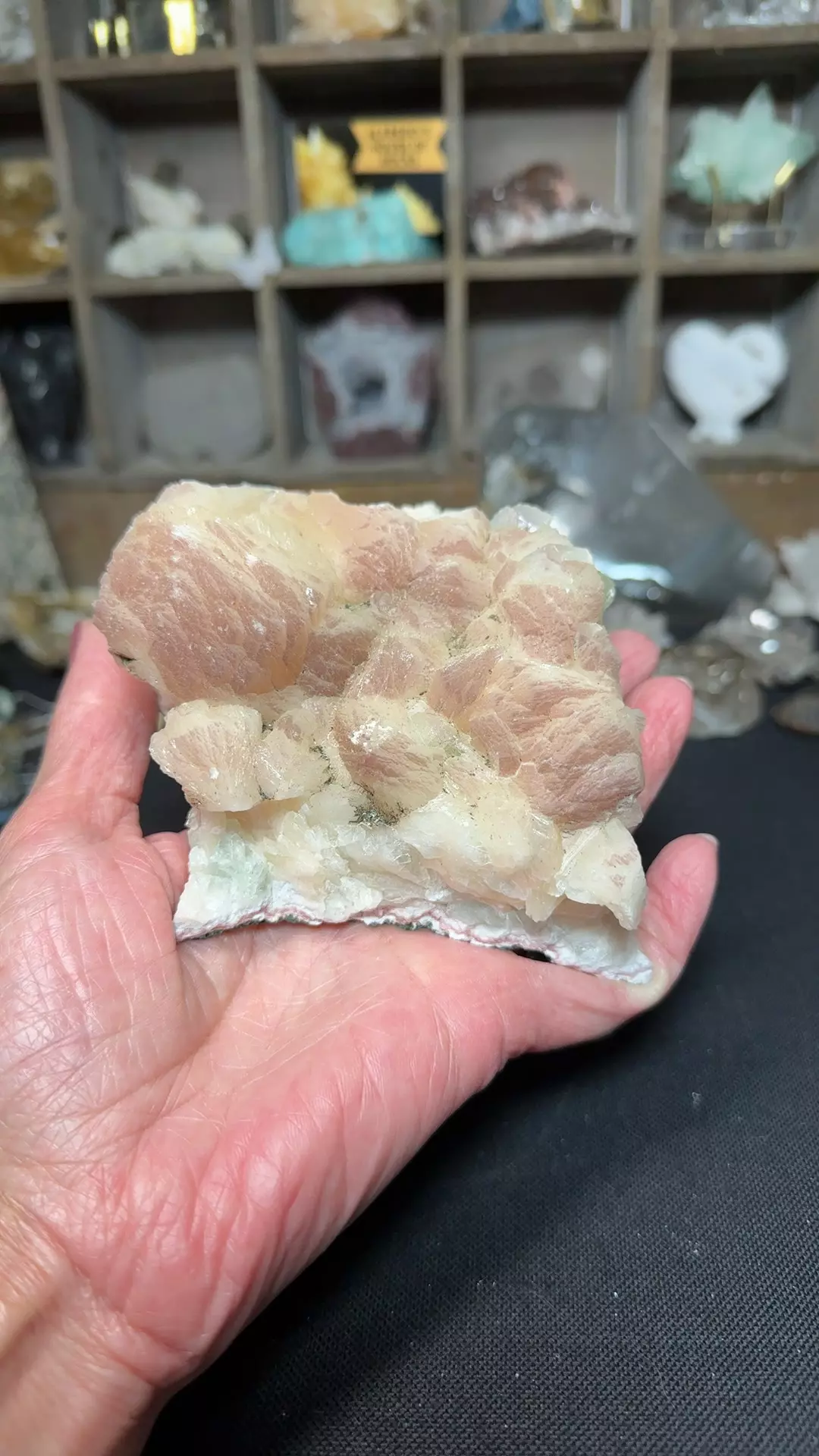 plant/Stillbite w hematite & green apoph-0