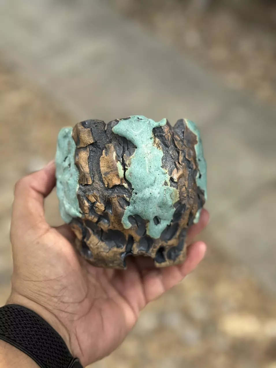plant/Tiffany crater footed 4.25x4H-0
