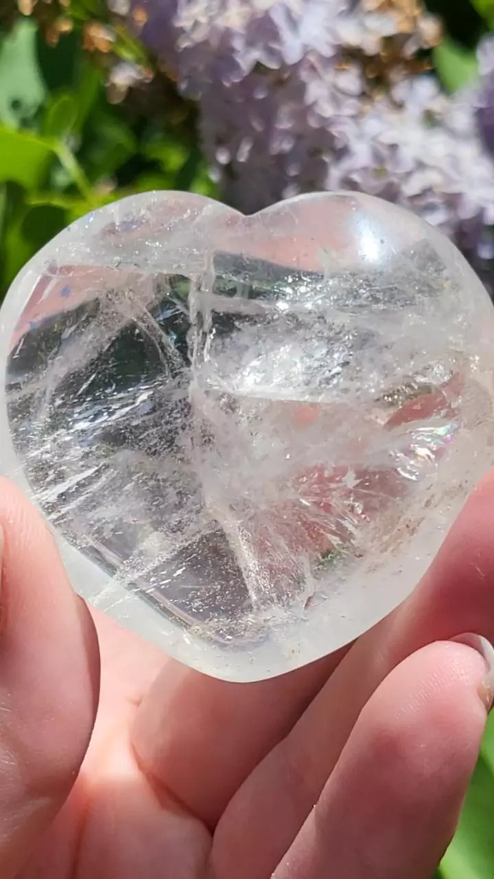 plant/Clear quartz heart-0