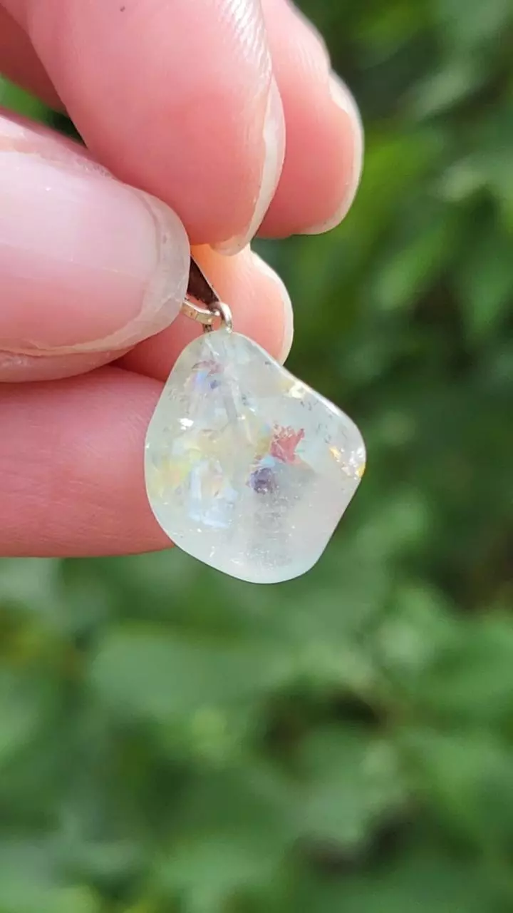 plant/Quartz with rainbow pendant-2