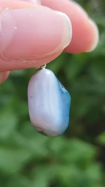 plant/Agate pendant (dyed blue)-1-thumbnail
