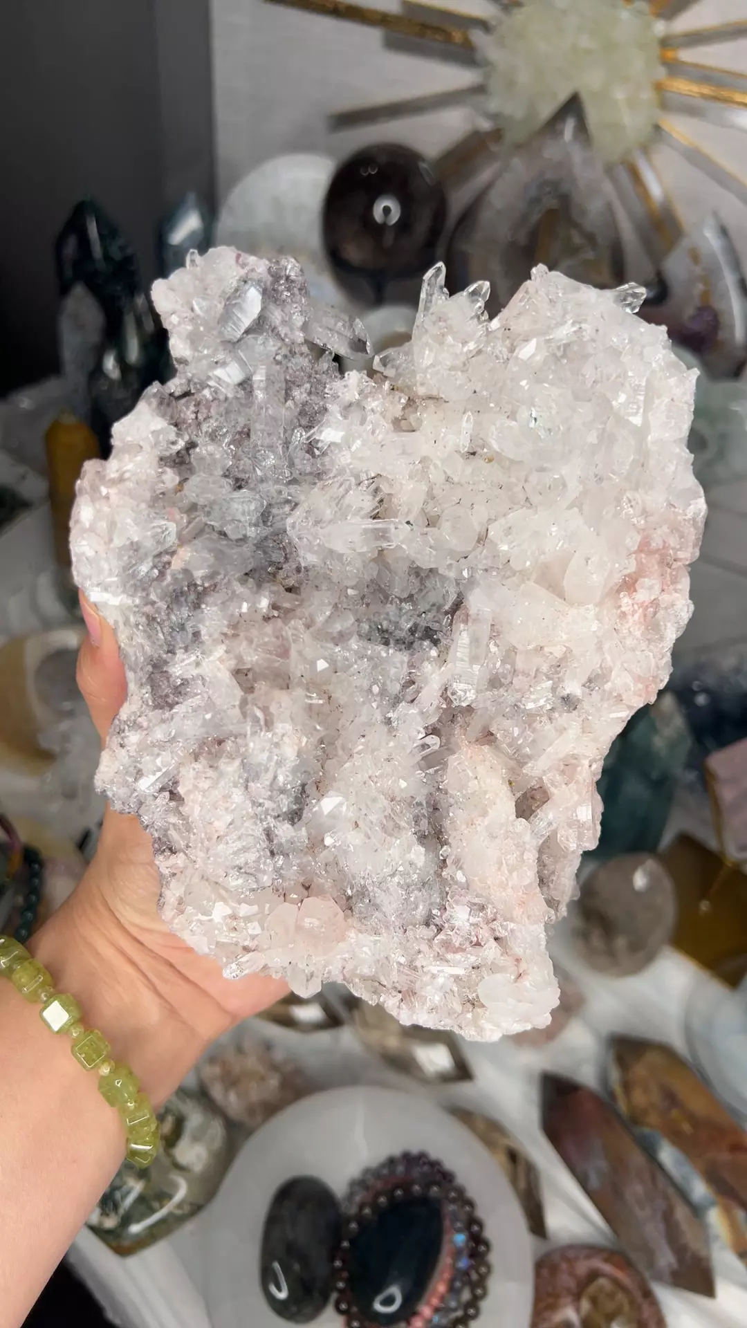 plant/Columbian Lemurian w pink lithium $333-0