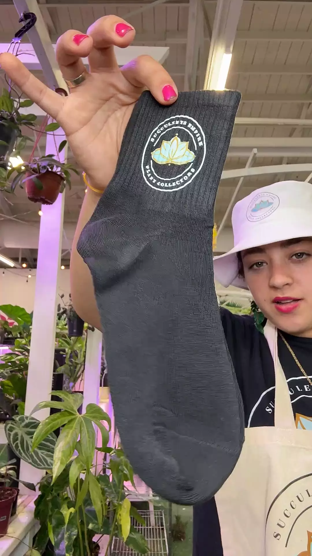 plant/succulents empire black sock 🧦-0