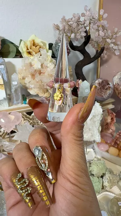 plant/Rhodonite Cherry Blossom Beaded Ring-0-thumbnail