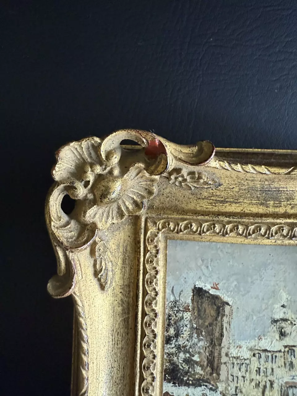 plant/Small Vintage Frames Winter Oil Painting-1