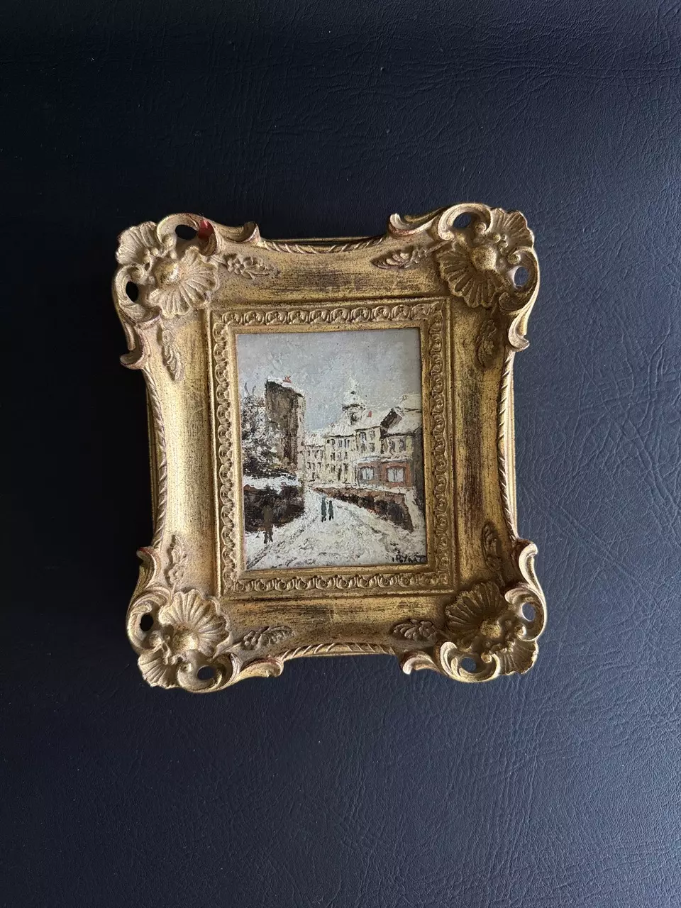 plant/Small Vintage Frames Winter Oil Painting-0