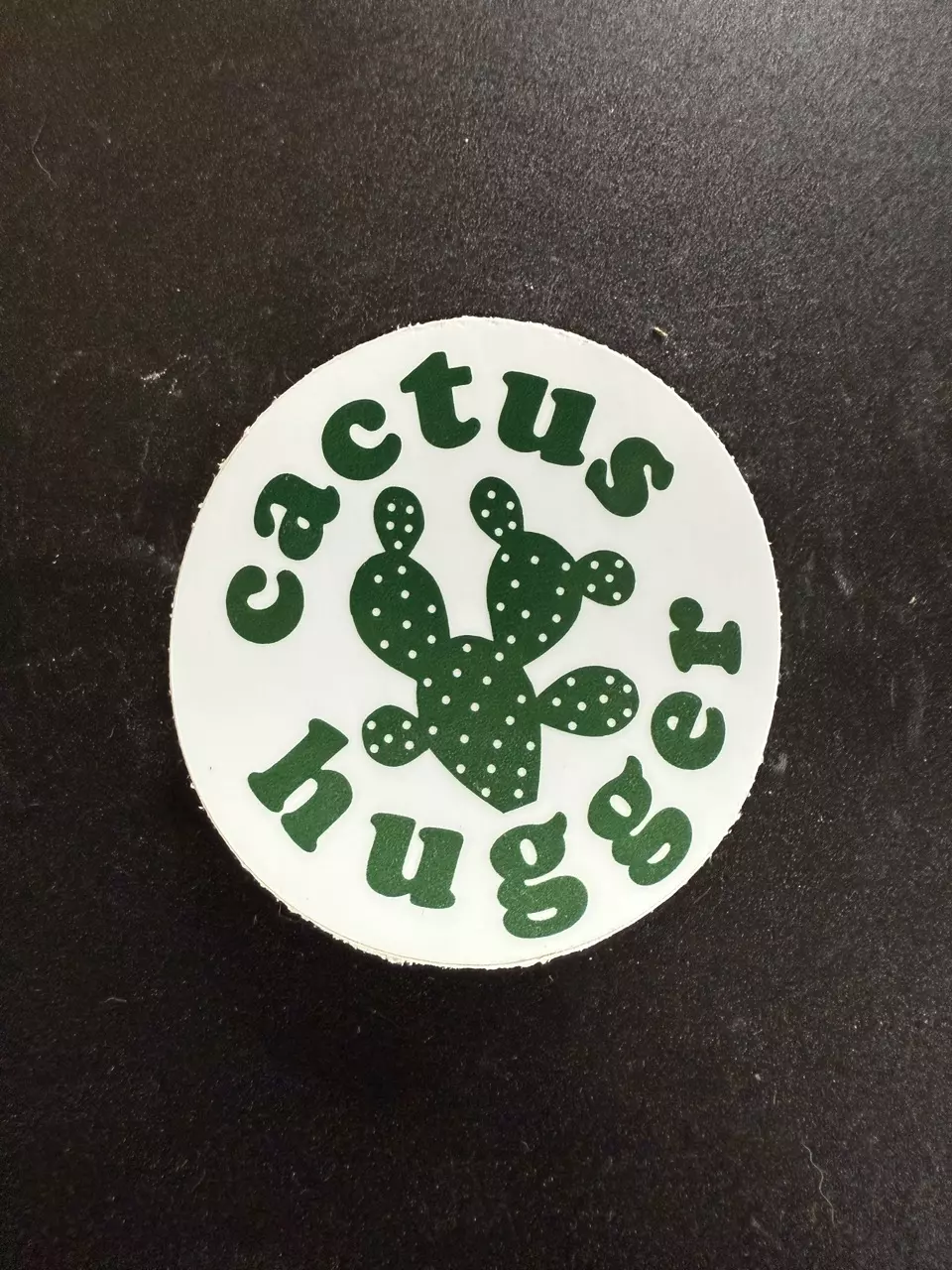 plant/Round cactus hugger sticker-0