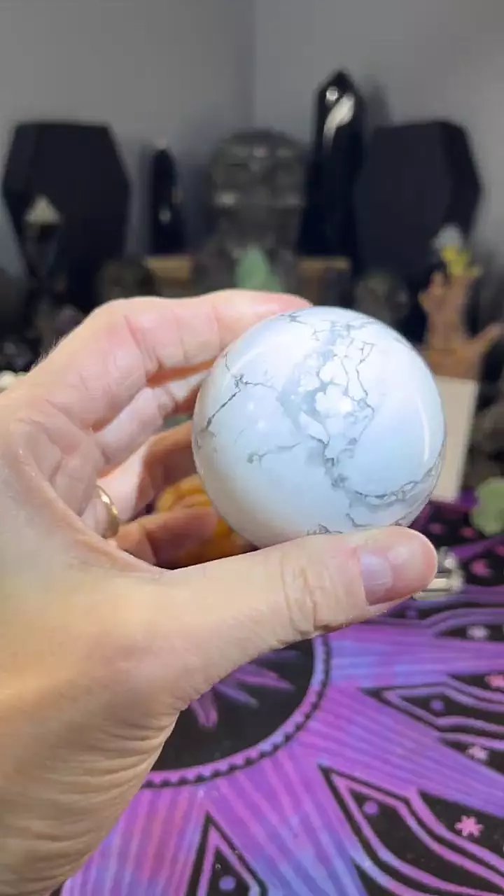 plant/Howlite Sphere-0