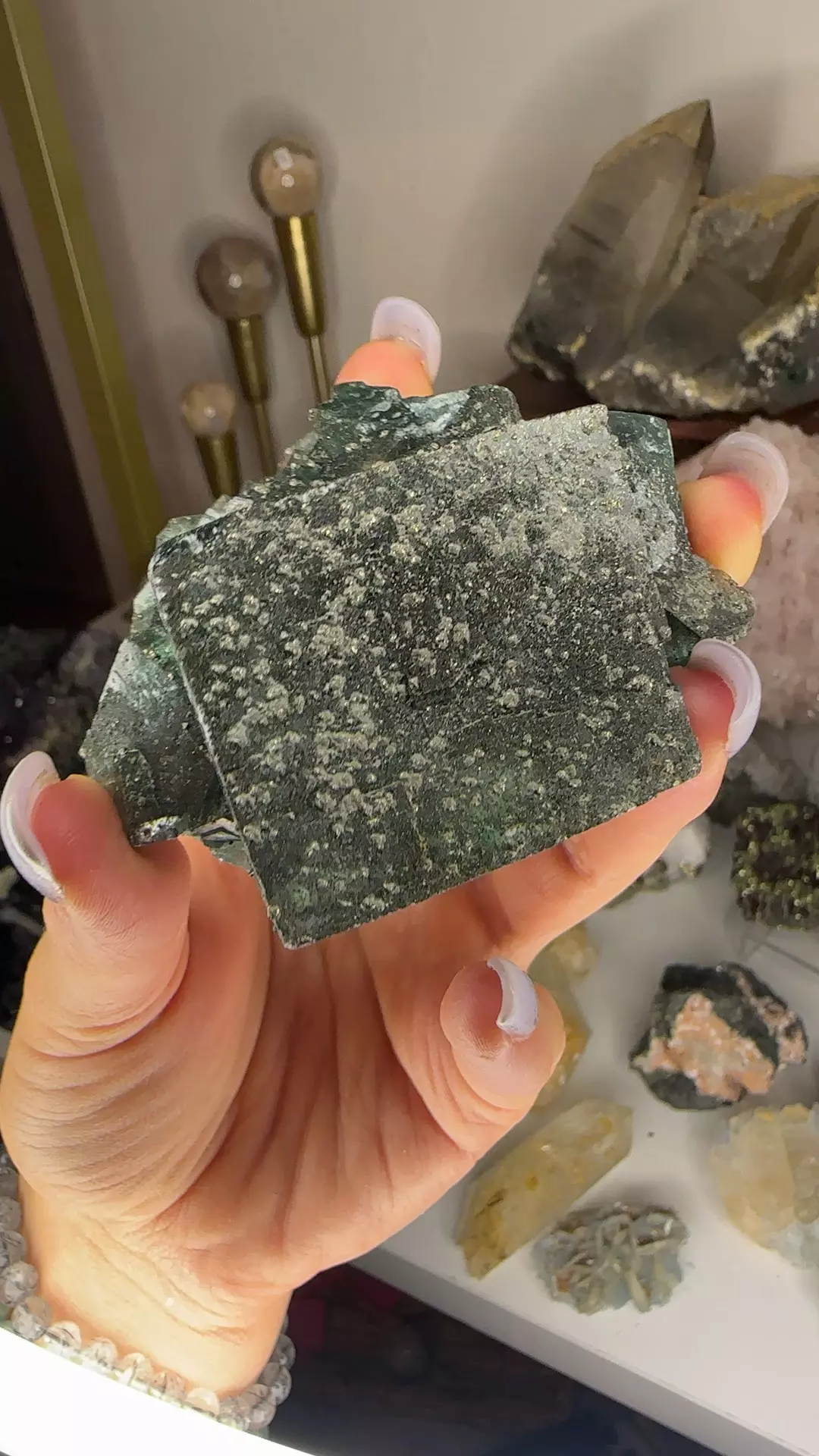 plant/Nigerian fluorite with pyrite-0