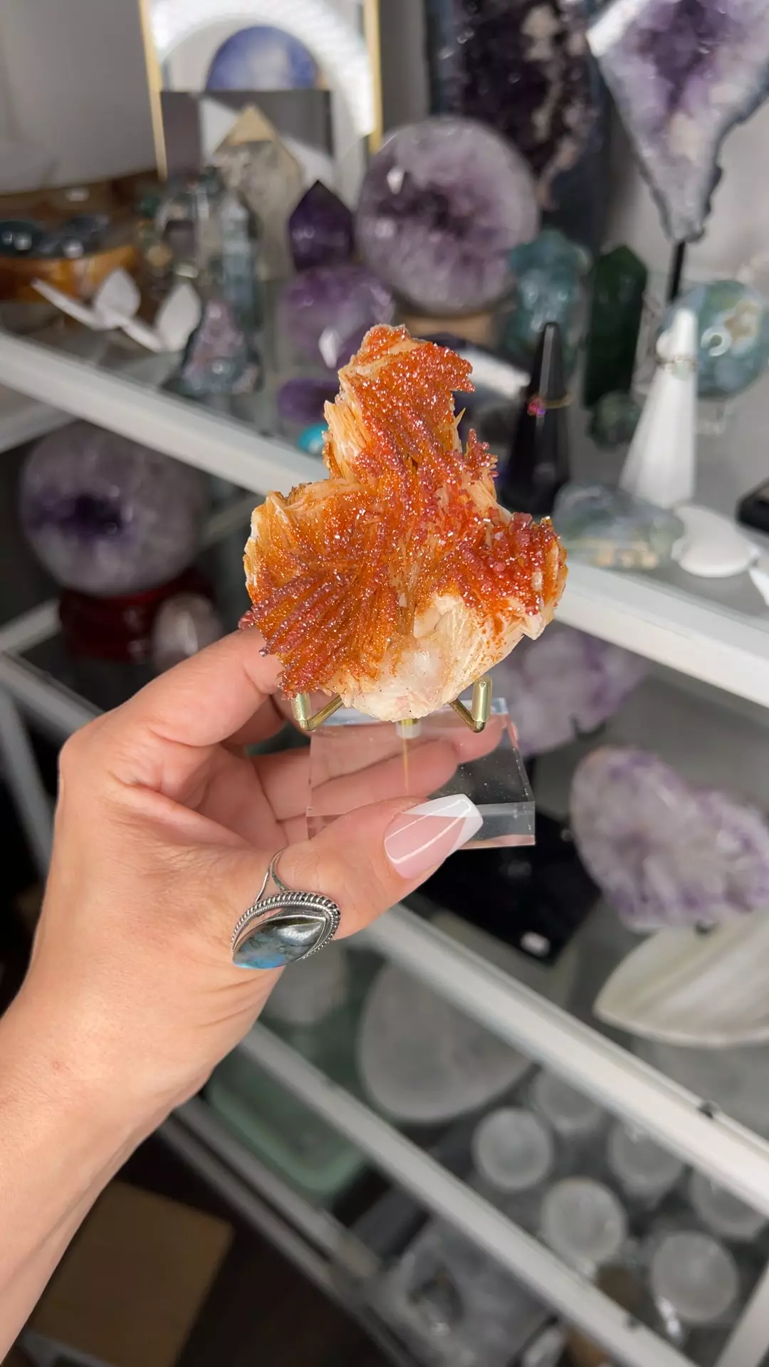 plant/vanadinite on stand $120-0