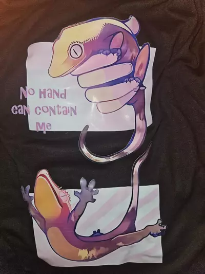 plant/L Tee Shirt Crested Gecko No Hand Can Contain Me-0-thumbnail