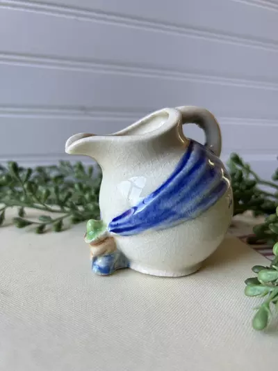 plant/Round, little man creamer, made in Japan-0-thumbnail